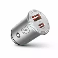 car charger pd - Automobilinis įkroviklis 3MK HyperCar, USB/USB Type-C, sidabro, 30 W - 5 nuotrauka