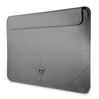 sleeve kompiuteriui - Guess Saffiano Triangle Metal Logo Computer Sleeve 13/ 14" Silver - 4 nuotrauka