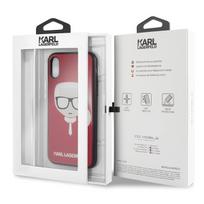 iphone xs deklas - Karl Lagerfeld Iconic Glitter Karls Head Back Case For Apple iPhone X/XS Red - 2 nuotrauka