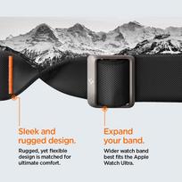 apple watch ultra apyrankes - Spigen Lite Fit Pro dėklas su dirželiu Apple Watch Ultra 1/2 (49mm) Matinė juoda (Matte Black) - 4 nuotrauka