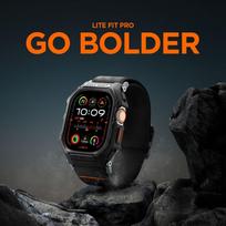 apple watch ultra apyrankes - Spigen Lite Fit Pro dėklas su dirželiu Apple Watch Ultra 1/2 (49mm) Matinė juoda (Matte Black) - 7 nuotrauka