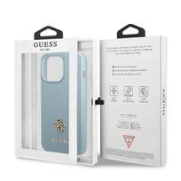 dekliukas iphone 13 mini - Guess "Saffiano 4G Small Metal Logo iPhone 13 mini" Blue - 2 nuotrauka