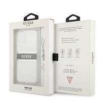 dekliukas iphone 13 mini - Guess "GUHCP13SKB4GGR PU/ TPU 4G Grey Stripe Case iPhone 13 Mini" Transparent - 2 nuotrauka