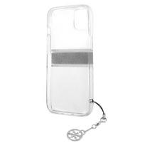 dekliukas iphone 13 mini - Guess "GUHCP13SKB4GGR PU/ TPU 4G Grey Stripe Case iPhone 13 Mini" Transparent - 3 nuotrauka