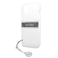 dekliukas iphone 13 mini - Guess "GUHCP13SKB4GGR PU/ TPU 4G Grey Stripe Case iPhone 13 Mini" Transparent - 4 nuotrauka
