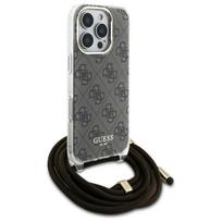iphone 9 - Guess iPhone 16 Pro Max Crossbody Cord 4G Print Dėklas - Rudas (Brown) - 4 nuotrauka
