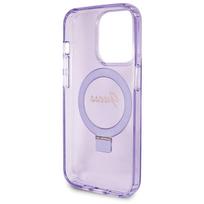iphone 13 pro magsafe - Apple iPhone 13 Pro Guess dėklas Ring Stand Script Glitter MagSafe (GUHMP13LHRSGSU) violetinės spalvos - 3 nuotrauka