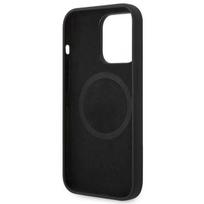 silicone case magsafe iphone 14 - Apple iPhone 14 Pro Max Guess Dėklas silikoninis Logo Plate MagSafe juodos spalvos - 3 nuotrauka
