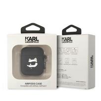 apple airpods ausines - Karl Lagerfeld 3D Logo NFT Choupette Head Silicone Case for Airpods 1/ 2 Black - 2 nuotrauka