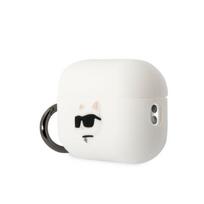 airpods pro 2 case - Karl Lagerfeld "3D Logo NFT Choupette Cat Head Silicone Case for Airpods Pro 2" White - 3 nuotrauka