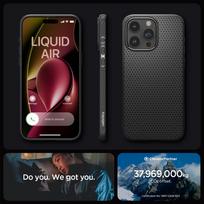 iphone telefonai - Spigen "Liquid Air iPhone 15 Pro" Matte Black - 2 nuotrauka