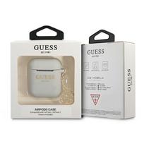 airpods deklas silikoninis - Guess 4G Charms Silicone Case for Airpods 1/ 2 Gray - 2 nuotrauka
