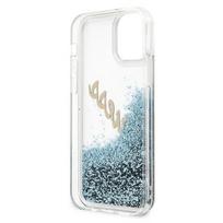 iphone 12 mini dekliukas - Apple iPhone 12 Mini Guess dėklas Glitter Vintage Script (GUHCP12SGLVSBL) mėlynos spalvos - 3 nuotrauka