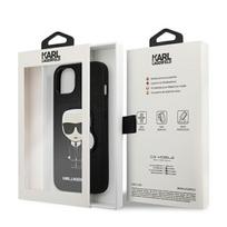 apple iphone 13 mini - Dėklas Karl Lagerfeld Hardcase Saffiano Ikonik Karl`s Patch KLHCP13SOKPK galinis dangtelis, Apple, iPhone 13 mini, TPU, Juodas, 5,4 " - 2 nuotrauka