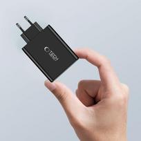 usb a usb c pakrovejas - Tech-Protect NC100W-GAN 100W 4-Port USB-C PD + QC3.0 Tinklo Įkroviklis Juodas (Black) - 3 nuotrauka