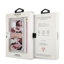 dekliukas iphone 13 mini - Guess "GUHCP13SKCABPI Camo Strap Hard Case iPhone 13 Mini" Pink - 2 nuotrauka