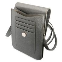 rankine telefonui - Guess "PU Saffiano Triangle Logo Phone Bag" Grey - 3 nuotrauka