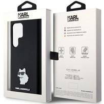 s23 ultra deklas - Karl Lagerfeld "Silicone Choupette Metal Pin Case for Samsung Galaxy S23 Ultra" Juodas (Black) - 2 nuotrauka