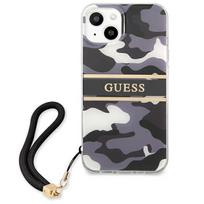 dekliukas iphone 13 mini - Guess "GUHCP13SKCABBK Camo Strap Hard Case iPhone 13 Mini" Black - 6 nuotrauka
