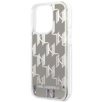 deklas apple iphone 14 - Karl Lagerfeld "Liquid Glitter Monogram iPhone 14 Pro" Silver - 4 nuotrauka
