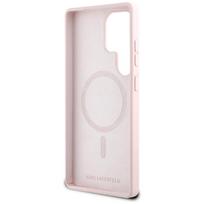 telefonas galaxy s25 ultra - Karl Lagerfeld "Silicone Double Heads And Circle MagSafe Galaxy S25 Ultra" Pink - 3 nuotrauka