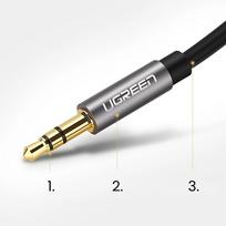 mini jack aux cable - UGREEN AV119 Jack cable 3.5mm AUX 3m (black) - 9 nuotrauka