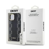 iphone 14 apple leather case magsafe - DKNY Leather Checkered Mono Pattern MagSafe Case for iPhone 14/15/13 - Black - 2 nuotrauka