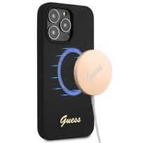 deklas iphone 13 guess - Guess "GUHMP13LLSLMGBK Silicone Script Gold Logo Case iPhone 13 Pro/ 13" - 2 nuotrauka