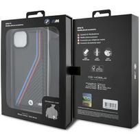 apple iphone 14 plus - BMW M Edition Carbon Tricolor Lines & Strap dėklas, skirtas Apple iPhone 15 Plus / 14 Plus - Juodas (Black) - 2 nuotrauka