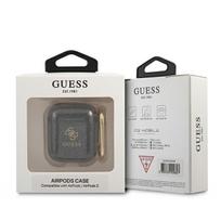 airpods gen ausines - Guess GUA2UCG4GK 4G Glitter case for Airpods 1/ 2 Black - 2 nuotrauka