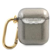airpods gen ausines - Guess GUA2UCG4GK 4G Glitter case for Airpods 1/ 2 Black - 4 nuotrauka