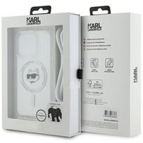 telefono deklas iphone 14 pro max - Karl Lagerfeld iPhone 14 Pro Max IML Choupette Head & Cord MagSafe dėklas - Skaidrus (Transparent) - 2 nuotrauka