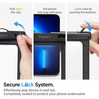 telefonu deklai - Spigen "Shield A601 Universal Waterproof Case" Black - 3 nuotrauka