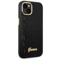 crocs lt - Guess iPhone 14 Plus 6.7" Juodas (Black) Kietas Dėklas Croco Collection - 4 nuotrauka