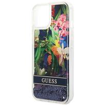 apple iphone 14 plus - Guess Flower Liquid Glitter Apple iPhone 14 Plus Mėlynas (Blue) - 4 nuotrauka