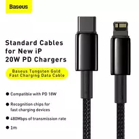 usb c lightning baseus - Baseus CATLWJ-01 Black - 8 nuotrauka