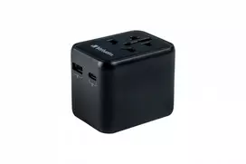 ukis - Verbatim UTA-03 Universal Travel Adapter 30W PD/QC 2xUSB-A 2xUSB-C Juodas (Black) - 2 nuotrauka