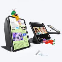 esr ipad 2025 - ESR Flip Hybrid Dėklas skirtas iPad 10.9" 2022 (10-oji karta) / 11" 2025 (11-oji karta) - Juodas (Black) - 8 nuotrauka