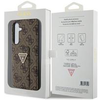 samsung s24 deklas standing grip - Guess Grip Stand 4G Triangle Strass dėklas Samsung Galaxy S24 rudas (Brown) - 2 nuotrauka
