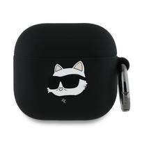 airpods 4 dekliukas - Karl Lagerfeld Silicone Choupette Head 3D Case for AirPods 4 - Black - 2 nuotrauka