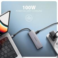 usb 3 gen 2 c cable - AXAGON HMC-5H60 USB-C 5in1 Hub, 2x USB-A, 1x USB-C, HDMI 4K 60Hz, PD 100W, 15cm USB-C laidas Juodas (Black) - 2 nuotrauka