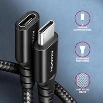 usb type c laidas 1.5m - Axagon BUCM32-CF15AB USB-C į USB-C pratęsimo kabelis 1,5 m Juodas (Black) - 2 nuotrauka