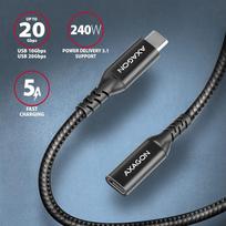usb type c laidas 1.5m - Axagon BUCM32-CF15AB USB-C į USB-C pratęsimo kabelis 1,5 m Juodas (Black) - 3 nuotrauka