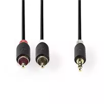 3 rca to 3 rca - Nedis CABW22200AT10 3,5mm to 2xRCA 1m - 2 nuotrauka