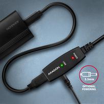 usb aktyvus - AXAGON ADR-210 USB 2.0 aktyvus prailginimo kabelis USB-A į USB-A 10 m Juodas (Black) - 5 nuotrauka