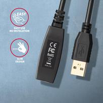usb aktyvus - AXAGON ADR-210 USB 2.0 aktyvus prailginimo kabelis USB-A į USB-A 10 m Juodas (Black) - 8 nuotrauka