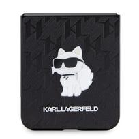 flip telefonai - Samsung "Karl Lagerfeld Saffiano Monogram Choupette Pin Case for Galaxy Z Flip 5" Juodas (Black) - 4 nuotrauka