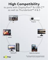 displayport to usb c cable - Goobay USB-C to DisplayPort Cable Juodas (Black) 1 m / 75704 - 3 nuotrauka