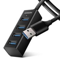 usb 2.4 a - AXAGON HUE-M1AL 4x USB 3.2 Gen 1 MINI šakotuvas, metalinis, 1,2 m USB-A laidas - 7 nuotrauka