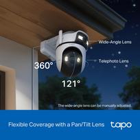 kamera dvigub - TP-Link Tapo C545D 2K Belaidė kamera su dvigubu objektyvu (White) - 2 nuotrauka
